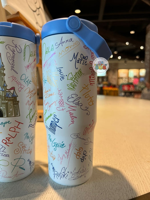 DLR/WDW - Castle & Characters’ Signatures Stainless Steel Top Handle Tumbler 27.7oz