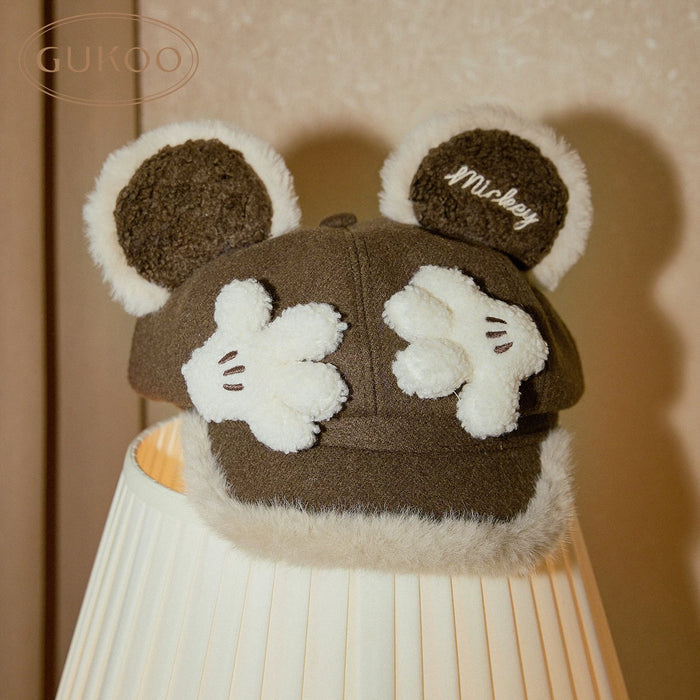 China Exclusive - Mickey Mouse & Gloves Fluffy Hat/Cap