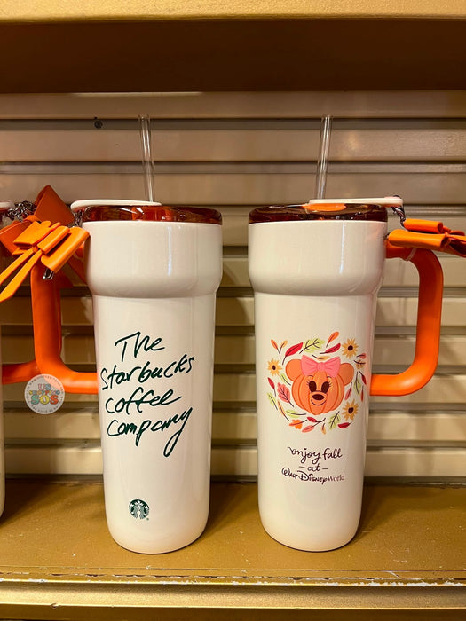 DLR/WDW - 2026 Disney Starbucks Fall Collection x Minnie Pumpkin Tumbler with Charm