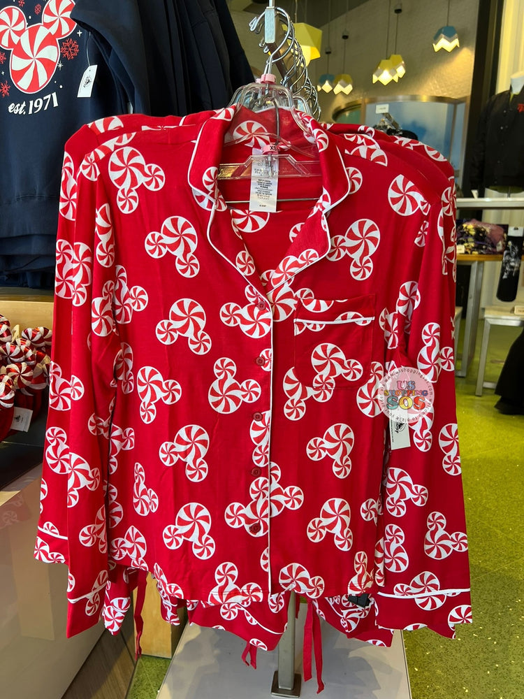 DLR/WDW - Christmas 2025 - Mickey Icon Peppermint Candy All-Over-Print Pajamas Set (Adult)