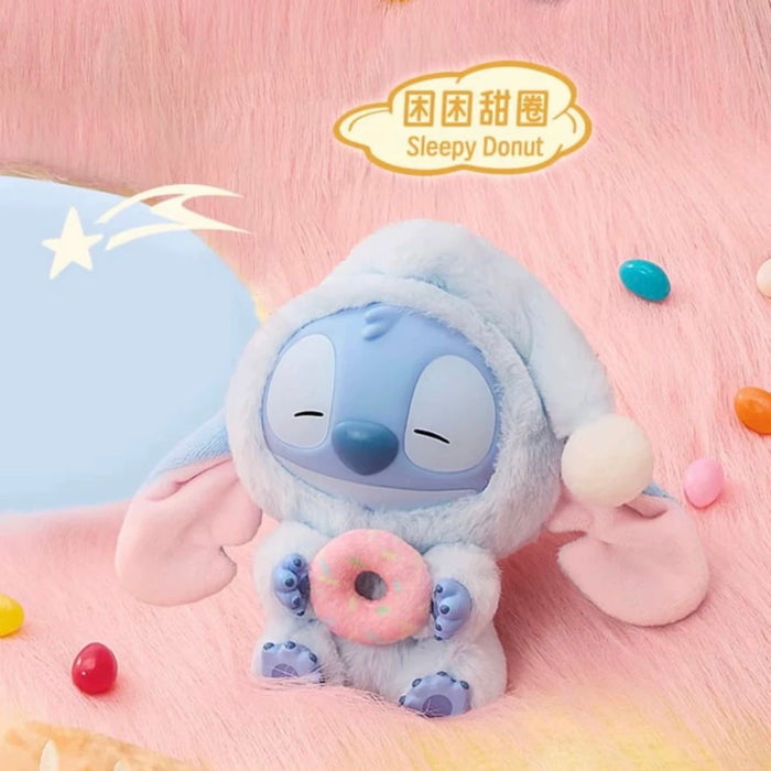 MINISO - Disney Stitch ‘Eat Something Before Sleep’ Vinyl Plush Keychain Series Mystery Blind Box