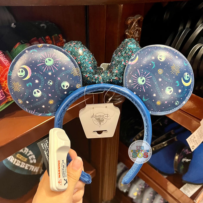 DLR/WDW - Nightmare Before the Christmas Jack & Sally Inspired Sequin Bow Imitation Leather Ear Headband