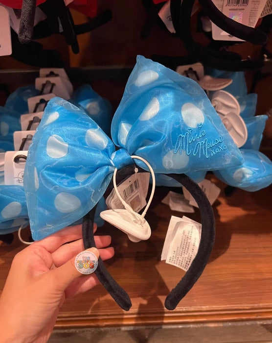 SHDL - Minnie Mouse Fluffy Big Bow Headband (Color: Blue)