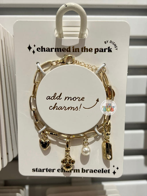 DLR/WDW - Charmed in the Park - Minnie Icon, Pearl & Heart Starter Charm Bracelet