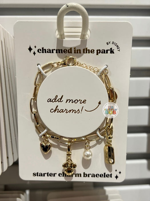 DLR/WDW - Charmed in the Park - Minnie Icon, Pearl & Heart Starter Charm Bracelet