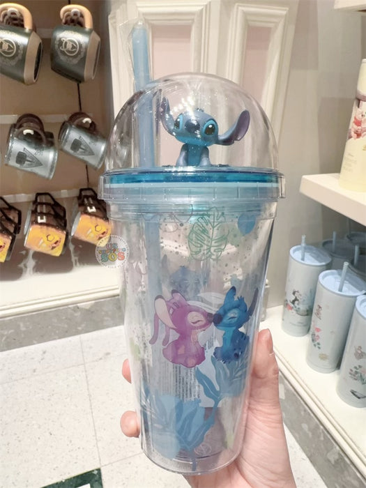 HKDL - Stitch & Angel with 3D Figure Double Wall Cold Cup