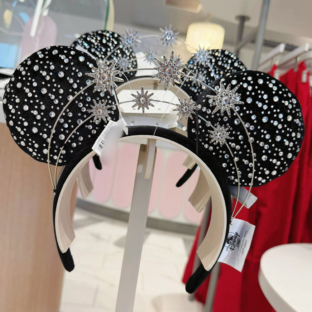 DLP - 2026 Mickey Mouse Rhinestones and Silver Stars Ear Headband