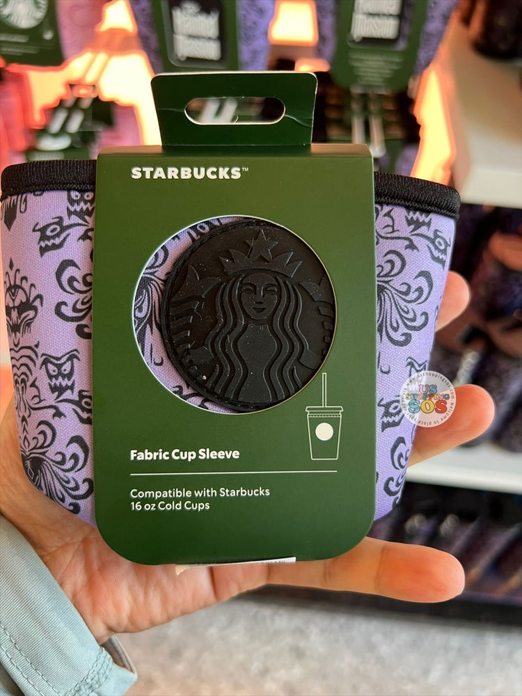 DLR/WDW - Starbucks x Haunted Mansion 2026 - Wallpaper Fabric Cup Sleeve (Compatible with Starbucks 16oz Cold Cups)