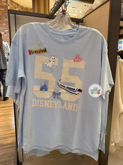 DLR/WDW - Marie Castle Monorail Park Logo Embroidered Baby Blue T-shirt (Adult)