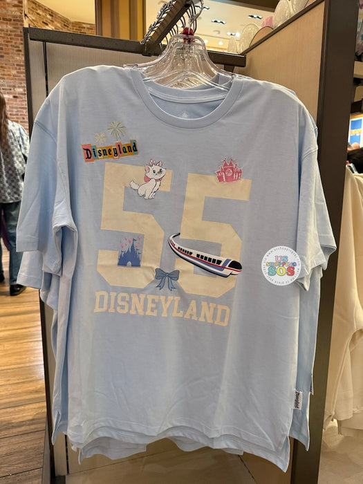 DLR/WDW - Marie Castle Monorail Park Logo Embroidered Baby Blue T-shirt (Adult)