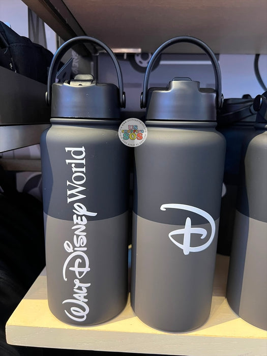 WDW Exclusive - Logo Mania 2026 Parks After Dark - Black Walt Disney World Stainless Steel Water Bottle 1L