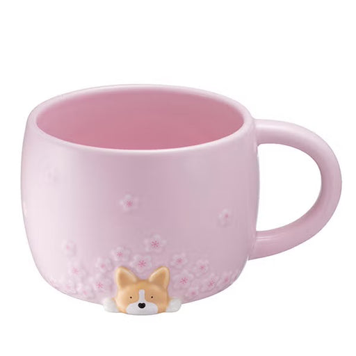 Starbucks Hong Kong - 2026 Cherry Blossom ‘Nap Under the Willow’ Collection x Corgi Flower Language Mug 414 ml