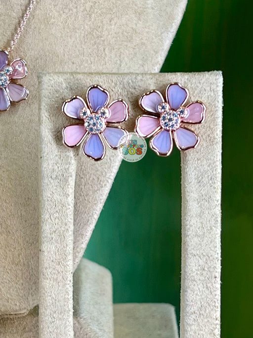 DLR/WDW - Rebecca Hook Mickey Icon Pink Purple Flower Earrings