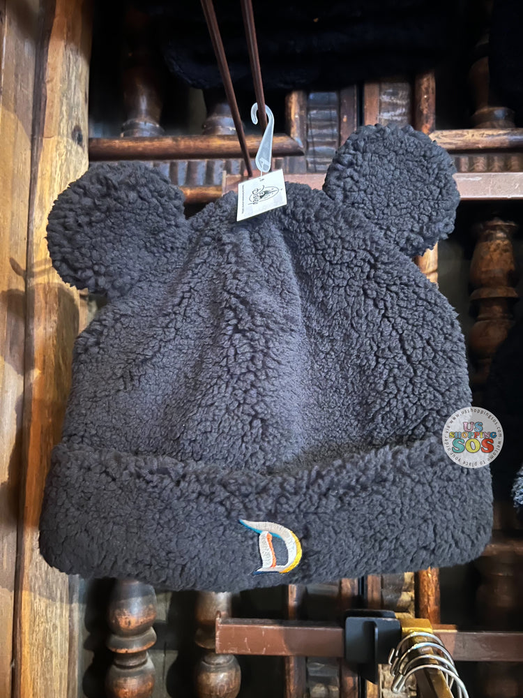 DLR - Mickey Soft & Fluffy Black Logo Ear Beanie