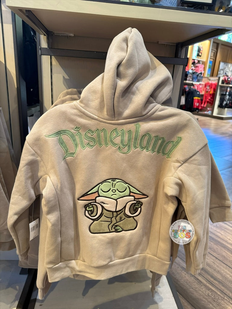 DLR/WDW - Star Wars Grogu Park Logo Light Beige Zip Hoodie Jacket