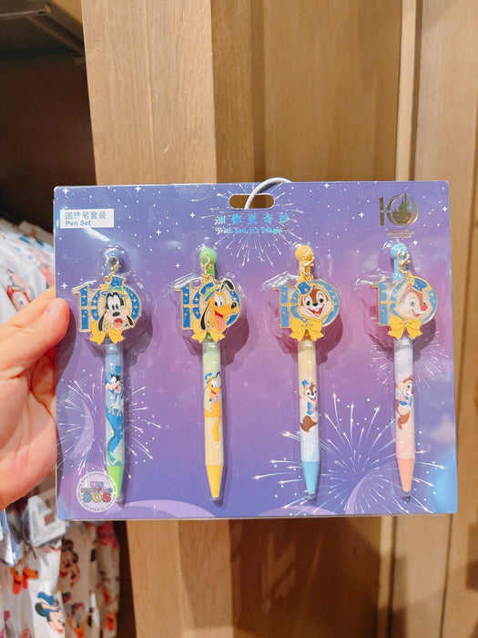 SHDL - 2026 Mickey & Friends 10th Birthday Celebration Collection x Goofy, Pluto, Chip & Dale Pens Set of 4