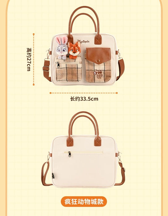 China Exclusive- Cute & Fantasy Party Judy Hopps & Nick Wilde Checkered Pattern 2 Ways Bag