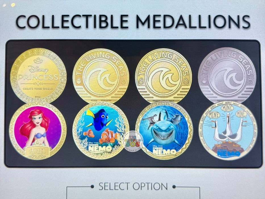 WDW - Color Collectible Medallions 2026 - Epcot The Living Seas & Ariel