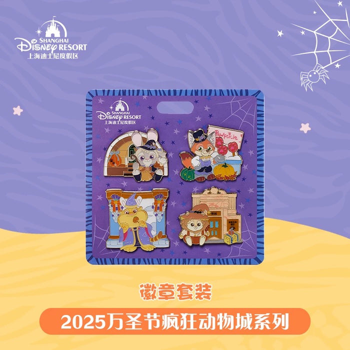 SHDL - 2025 Zootopia Halloween Collection x  Pin Badge Set of 4 (Release Date: Sept 15, 2025)