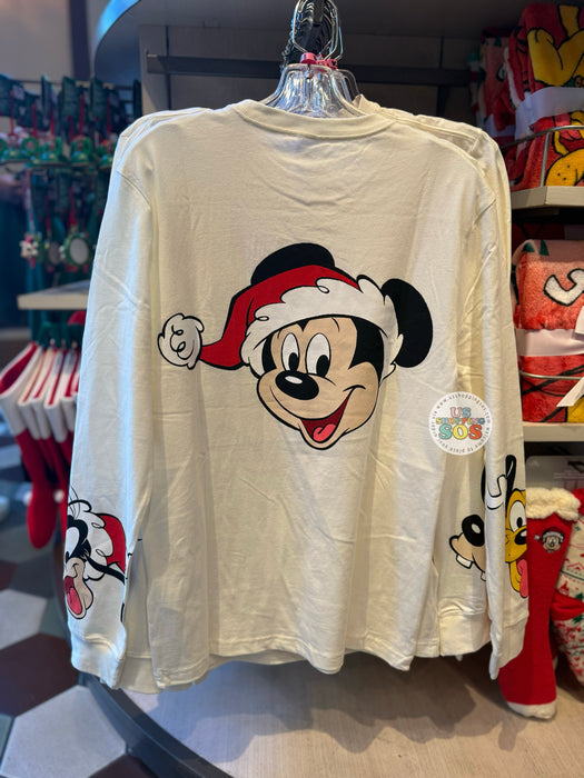 DLR/WDW - Christmas 2025 - Santa Donald & Friends Cream Long Sleeve Tee (Adult)