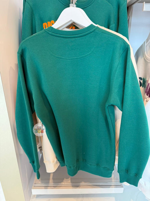 DLP - “Paris Disneyland” Letters Embroidered Pullover Sweatshirt Color: Green (Adults)