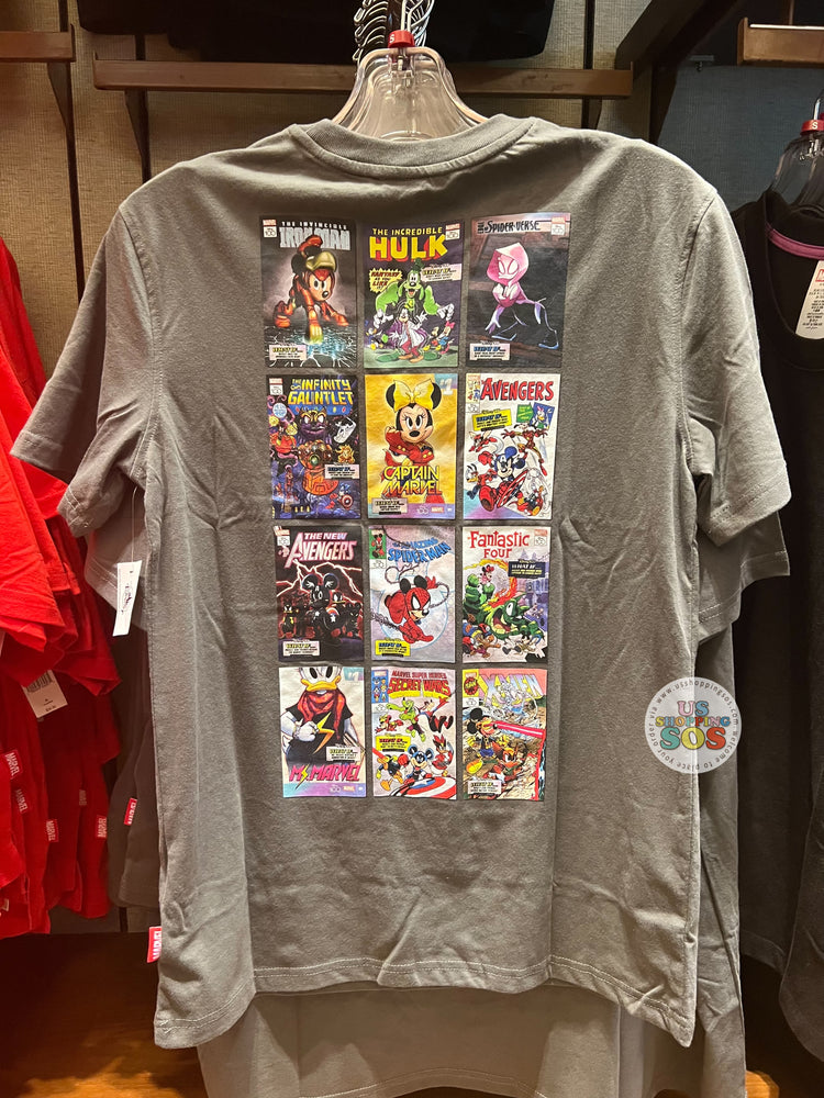 DLR/WDW - Disney100 Marvel x Mickey & Friends - Comic Cover Back Grey T-shirt (Adult)