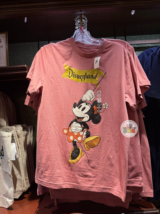 DLR/WDW - Minnie Mouse Park Logo Flag Candy Pink Graphic Tee (Adult)