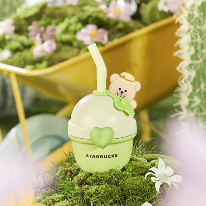 Starbucks China - Colorful Succulent Garden 2024 - 7O. Green Stainless Steel Sippy Cup 370ml