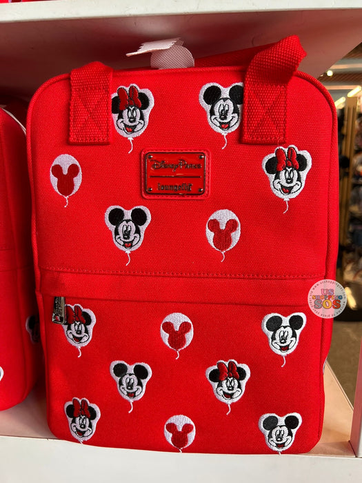 DLR/WDW - Loungefly Mickey & Minnie Balloon All-Over-Print Icons Embroidered Canvas Backpack