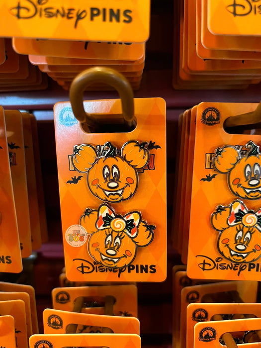 DLR/WDW - Halloween 2026 Mickey Mouse & Family Collection x Mickey & Minnie Mouse "jack-o’-lantern" Pumpkin Pin  Set of 2