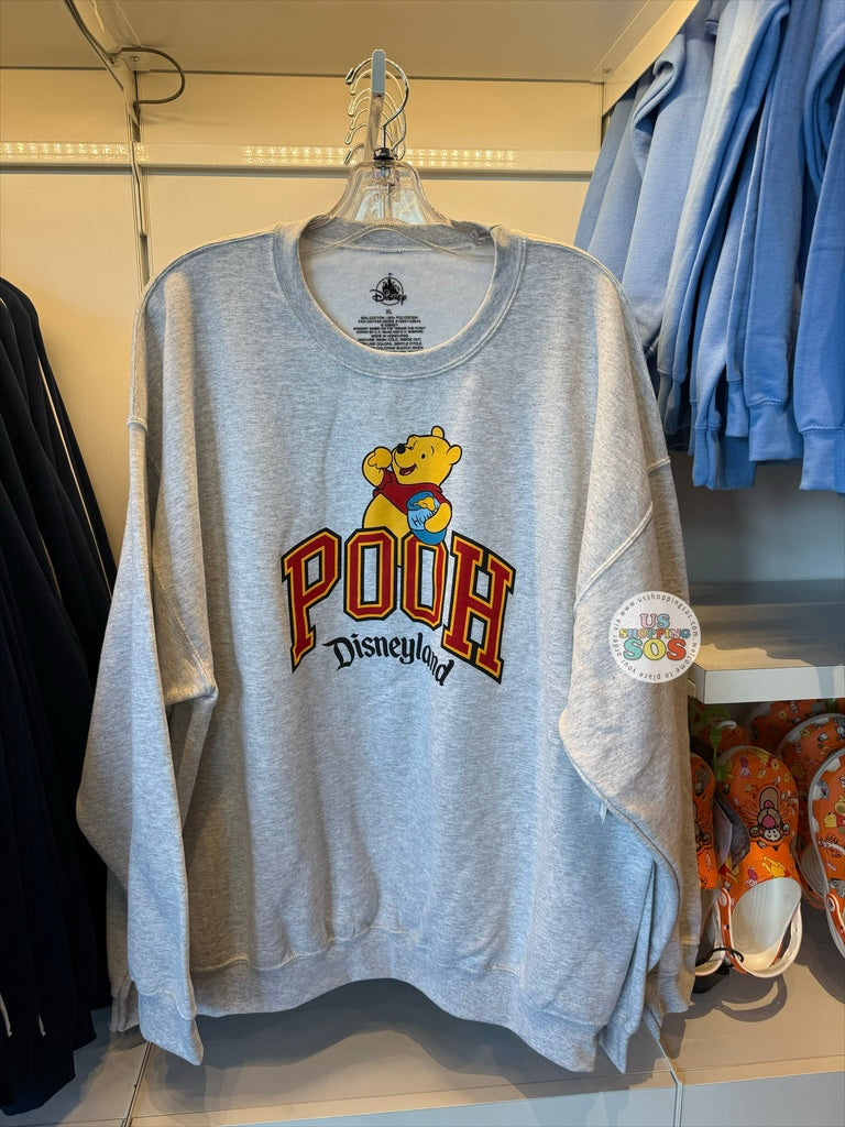 Winnie the Pooh Red Label グレー フード付きスウェット DLR/WDW - Winnie the Pooh & Friends - Pooh Park Logo Grey Fleece