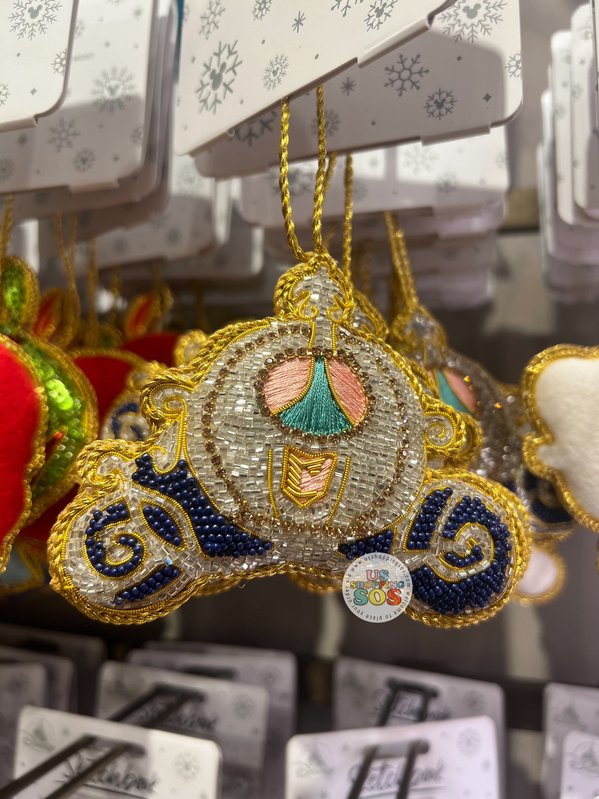 シンデレラ　シンキングオーナメント DLR/WDW - Cinderella - Pumpkin Carriage Beaded Bling Bling