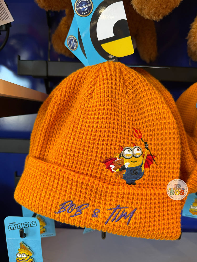 Universal Studios - Trick or Treat Minions 2025 - Boo & Tim Vampire Orange Beanie