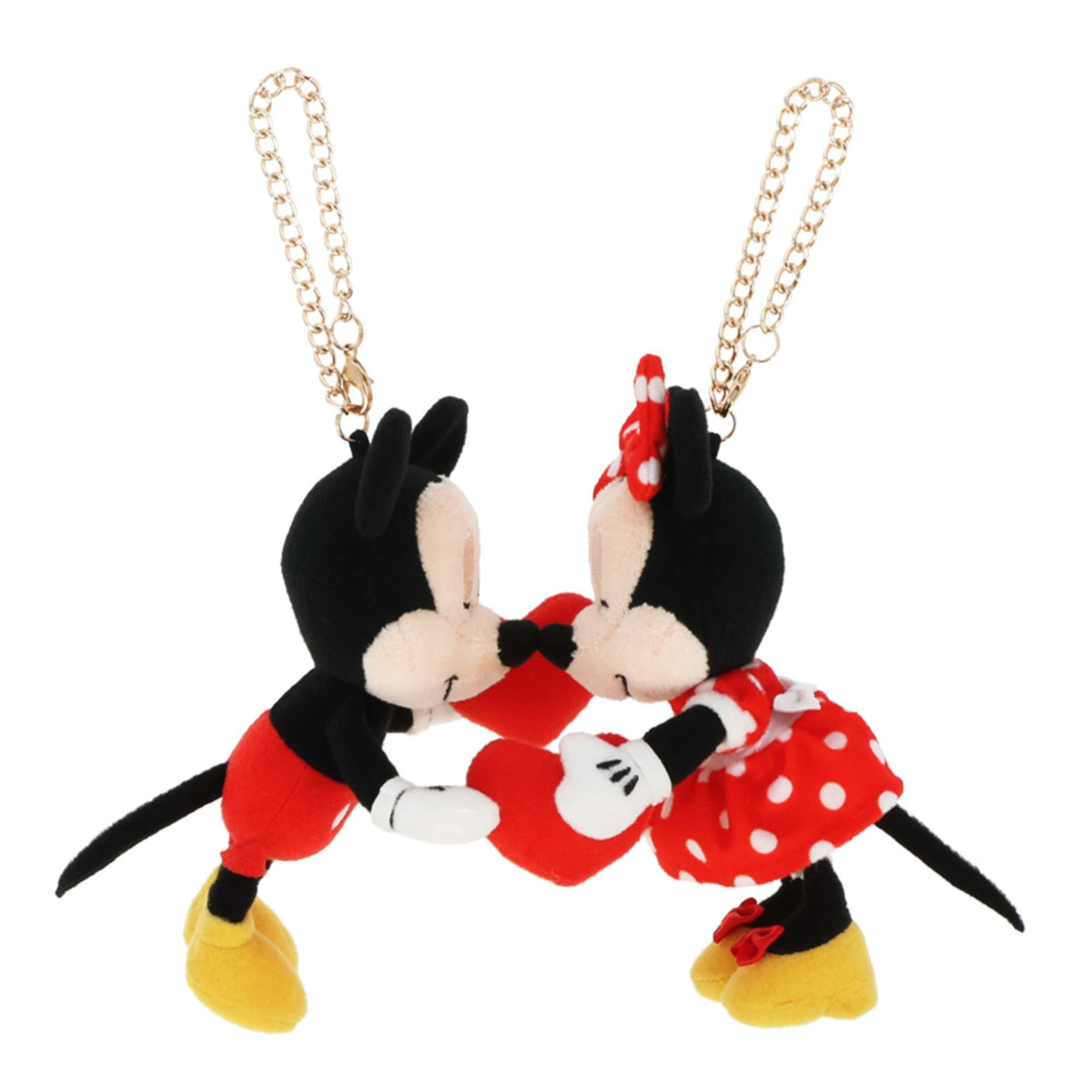 TDR - Mickey & Minnie Mouse 'Touching Heart' Plush Keychain