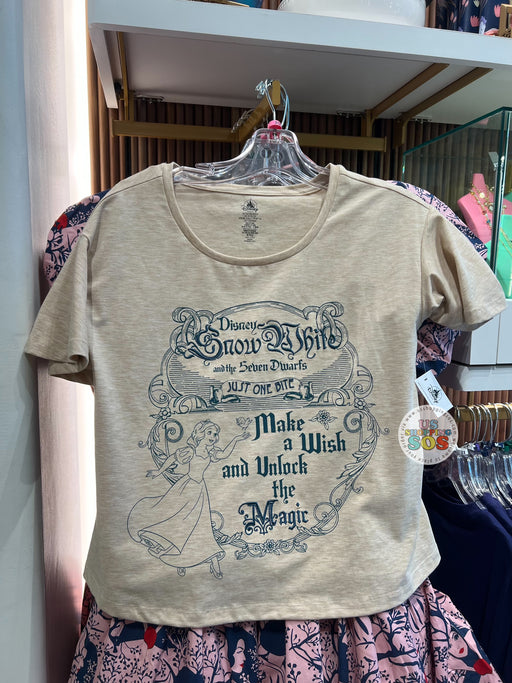 DLR - Snow White 2025 - Snow White Vintage Storybook Design Oatmilk T-shirt (Adult)