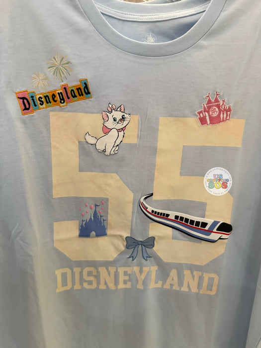 DLR/WDW - Marie Castle Monorail Park Logo Embroidered Baby Blue T-shirt (Adult)