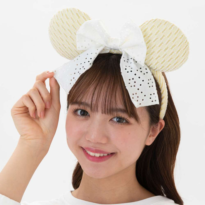 TDR - Minnie Mouse Lace Bow & Soft Color Ear Headband Color: Baby Yellow (Release Date: July 17, 2025)