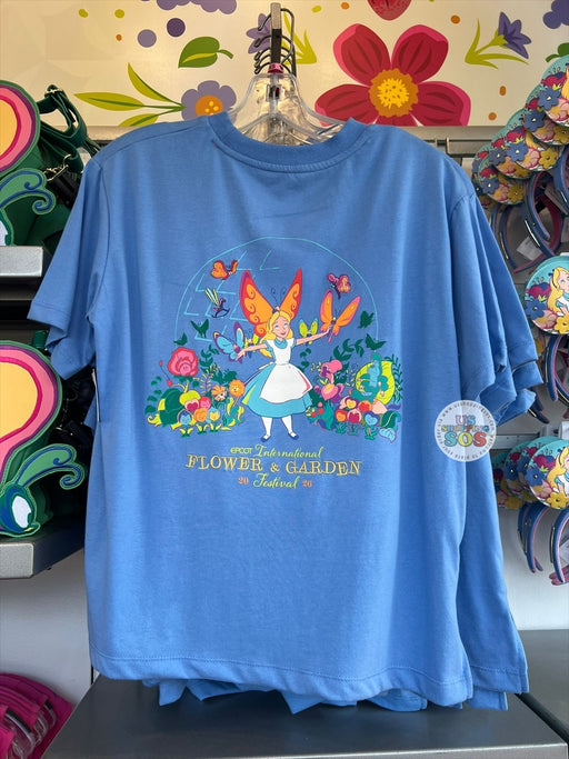 WDW - EPCOT International Flower & Garden Festival 2026 - Alice in Wonderland Cornflower Blue T-shirt (Adult)