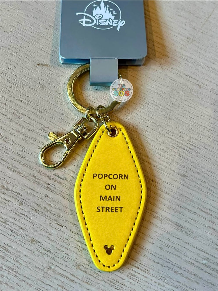WDW Exclusive - Logo Mania 2026 Popcorn on Main Street - Bright Yellow Imitation Leather Keychain