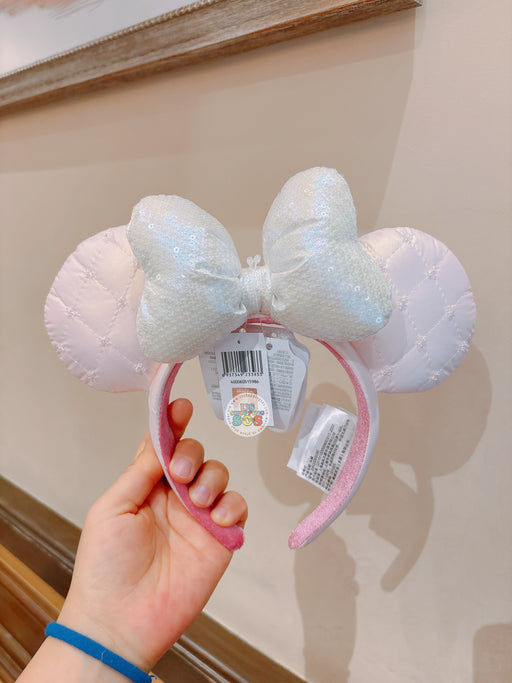 SHDL - 2026 Minnie Mouse Quilted Pink Ears with White Sequin Bow Headband