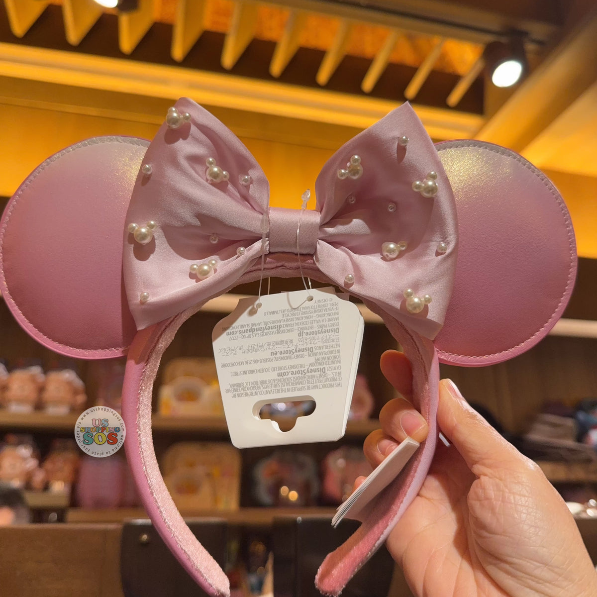 Disney Parks Minnie Mouse Pearled Ear Headband for Adults – Rose Pearl Available at the @Disneystore * Minnie Mouse Pearled Ear  main image 3