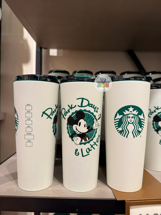 DLR/WDW - Starbucks Mickey Park Days & Lattes Pale Green Stainless Steel ToGo Tumbler
