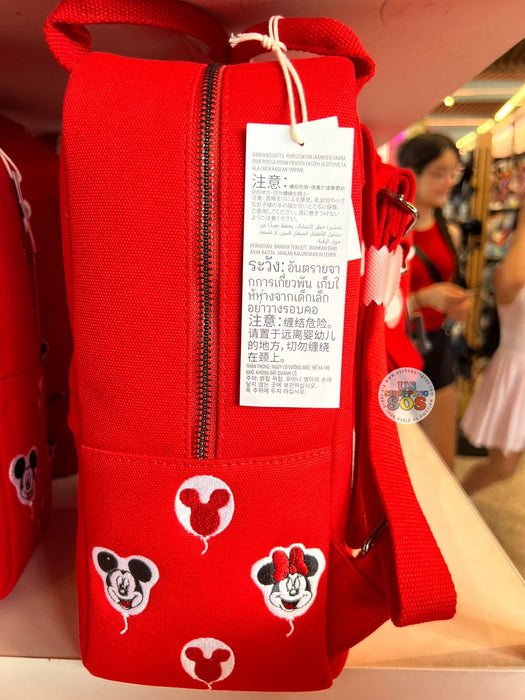 DLR/WDW - Loungefly Mickey & Minnie Balloon All-Over-Print Icons Embroidered Canvas Backpack