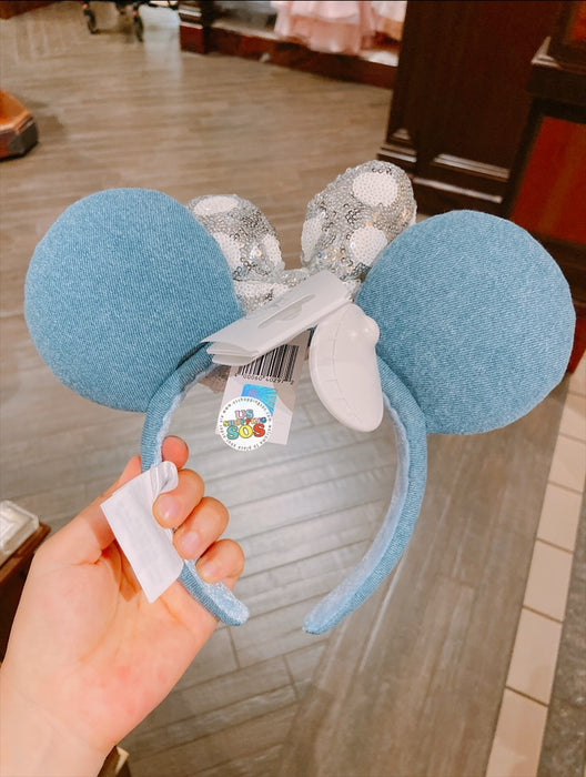 SHDL - Minnie Mouse Pearl Quilted Denim Sequin Ear Headband