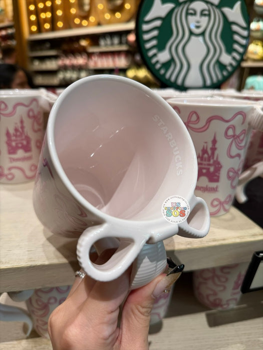 DLR/WDW - Starbucks Castle & Ribbon Park Logo Pink Ceramic Mug