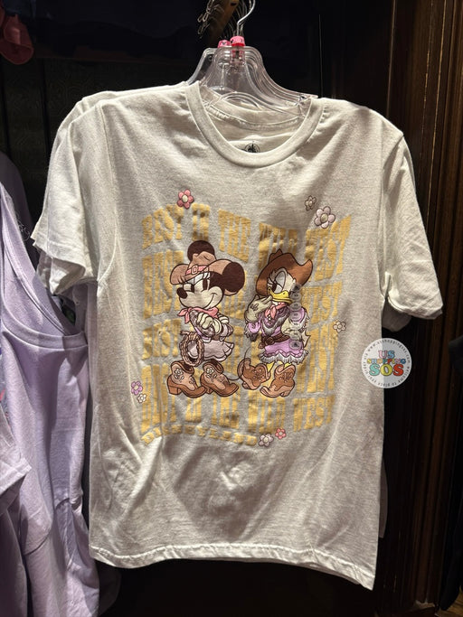 DLR/WDW - Cowboy Minnie & Daisy Park Logo Off White Graphic Tee (Adult)