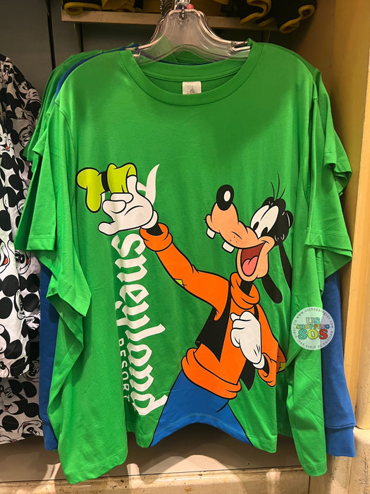 DLR/WDW - Classic Mickey & Friends - Goofy Double-Sided Green Graphic T-shirt (Adult)