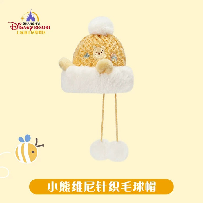 SHDL - Winnie the Pooh with Ears Knitted Woolen Hat with Pom Pom (Adults)