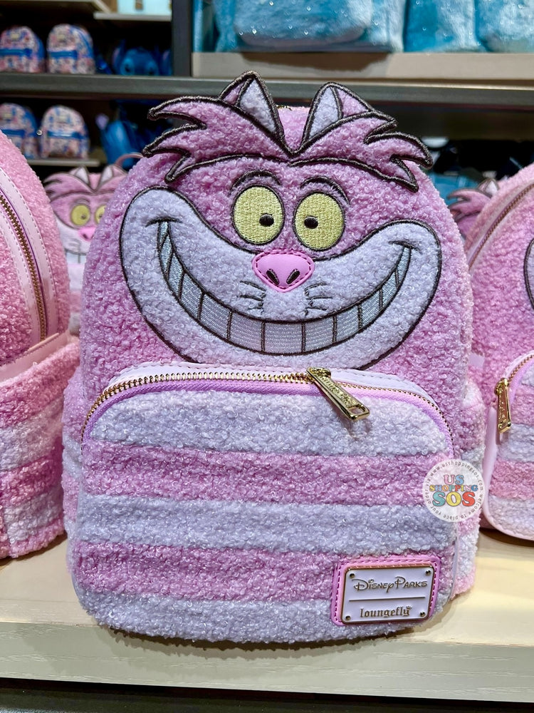 DLR/WDW - Alice in Wonderland - Loungefly Cheshire Cat Pastel Fuzzy Chenille Backpack
