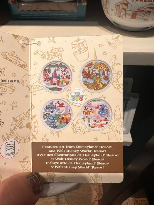 DLR/WDW - Vintage Park Maps & Brochure Icons - Small Plate Set of 4